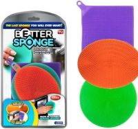 Універсальний кухонний набір силіконових губок щіток Better Sponge з 3 штук для миття посуду, Універсальні щітки губки 3в1 для прибирання будинку