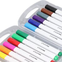 Чарівні Маркери для малювання на воді Floating Pen 12 шт, дитячий розвиваючий набір маркерів для скетчинга фломастери в кейсі різнокольорові