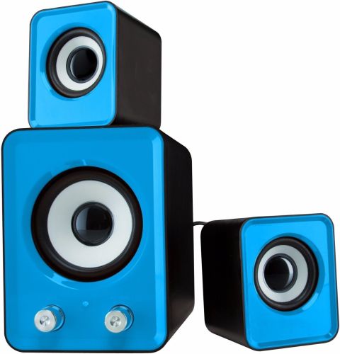 Музичні комп'ютерні колонки Speaker Mini Ft - 202 2.1 для ПК, акустична система з сабвуфером і сателітами 9W від USB Mini-jack 3.5 мм сині