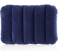 Туристическая надувная подушка Intex Inflatable Pillow 68672 47x30 см флокированная для плавания и путешествий Накладка под голову для кемпинга Синяя