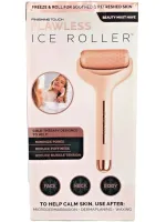 Охолоджуючий ручний масажер ролер Flawless Ice Roller для холодного масажу тіла та обличчя, роликовий валик Айс ролер з гелевим кріо масажем Рожевий