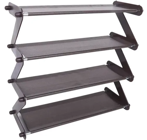 Складна етажерка полиця для зберігання взуття Z-Shared Shoe Rack YH8802-4 на 4 полиці, Побутова стійка органайзер YH-8802 для речей і взуття кавова