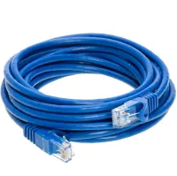 Високошвидкісний мережевий LAN кабель патч корд UTP Cat5e 30 метрів RJ - 45 для підключення до комп'ютера Інтернету, комутаційний ethernet шнур Синій