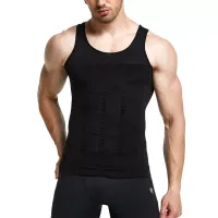 Утягивающая майка для мужчин Slim'n Lift men корректирующее мужское белье Black, Мужская корректирующая майка Слим энд Лифт фо Мэн Черная