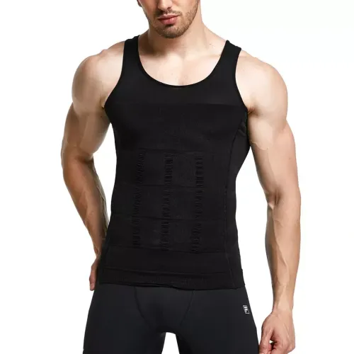 Утягивающая майка для мужчин Slim'n Lift men корректирующее мужское белье Black, Мужская корректирующая майка Слим энд Лифт фо Мэн Черная