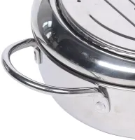 Фритюрниця на плиту Fryer Pot 2,2 л з масляним термометром і піддоном для зливу масла Каструля для фритюру з кришкою з нержавіючої сталі для кухні