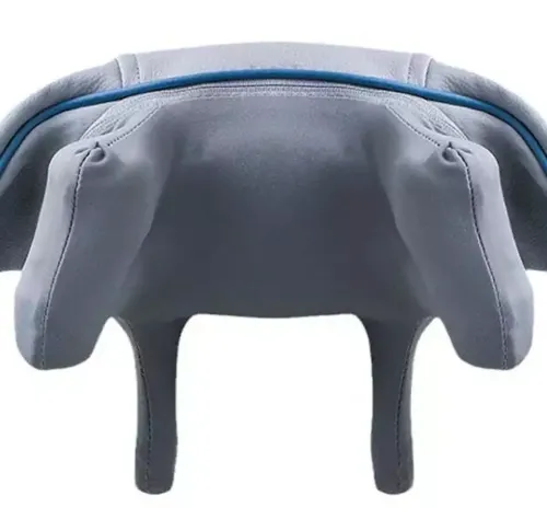 Електричний ударний масажер Electric Neck Massager XL - 653 з підігрівом для спини, плечей і шиї, акумуляторний роликовий масажер MAG - 724 Сірий
