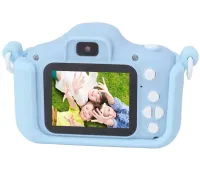 Дитячий цифровий фотоапарат Smart kids Kitty XO XJ01 з селфи камерою і відео зйомкою 600mAh, Камера Котик 2 " з вбудованими іграми для дітей Синій
