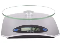 Кухонные электронные весы Domotec MS-KE5 от 1г до 5 кг Air Glass стеклянные до 5кг Домотек с LCD-дисплеем и автоматическим выключением Серые