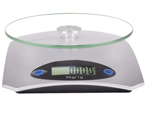 Кухонные электронные весы Domotec MS-KE5 от 1г до 5 кг Air Glass стеклянные до 5кг Домотек с LCD-дисплеем и автоматическим выключением Серые