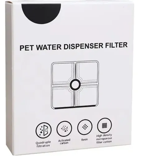 Комплект змінний фільтр 1 шт для автоматичної поїлки Pet Water Fountain, Вугільні змінні фільтри 12.3х12.3х0.8 см для питного фонтану тварин