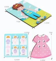 Развивающий конструктор Personages Threading Plate MZM15 38 деталей с изображением персонажей из дерева, Головоломка создания персонажа для детей