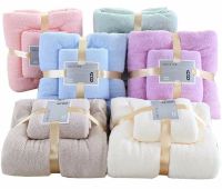Комплект рушників для обличчя, рук і ніг Home Textiles 2 штуки, подарунковий набір банний рушник 70x140, 35x75 см рушники з мікрофібри для ванної