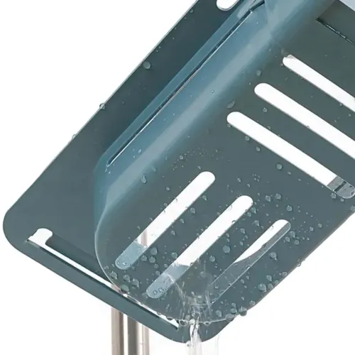 Розсувна Полиця органайзер для раковини Sink rack AD - 1792 для губки і ганчірок, телескопічна поличка сушарка рушники на мийку LY-567 Темно-синя