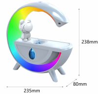 Антигравітаційний зволожувач повітря нічник з астронавтом RGB T00K8 з підсвічуванням, дифузор з космонавтом 350мл з крапельним ефектом від USB Білий