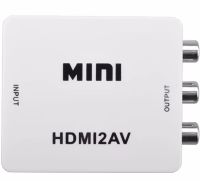 Активний конвертер перехідник HDMI на AV RCA AV P42 тюльпан зі звуком і зовнішнім живленням, Універсальний адаптер HDMI-AV Converter Mini 1080P Білий