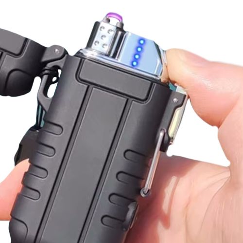 Электроимпульсная дуговая выдвижная зажигалка Explorer F13 две дуги от USB, Аккумуляторная электрозажигалка с защитой от ветра и пламенной дугой