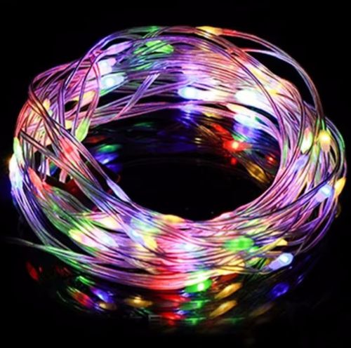 Вулична акумуляторна гірлянда з лампою RGB X-Balog CH-515 10 метрів, туристичний світильник ліхтар з гірляндою Camping light KXK-828 USB Мультиколір