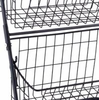 Универсальный двухуровневый органайзер полка Storage Rack MZY-662 для хранения овощей и фруктов, Этажерка фруктовница 2 уровня для кухни Черный