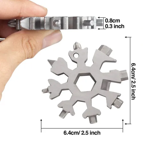 Універсальний інструмент мультитул з кільцем 18 в 1 SnowFlake Wrench Tool, портативний набір ключів Сніжинка викрутка, шестигранник, гайковий ключ