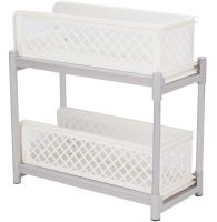 Універсальна стійка органайзер Portable 2 Tier Basket Drawers з висувними ящиками полицями для зберігання ємностей дрібниць полку підставка у ванну