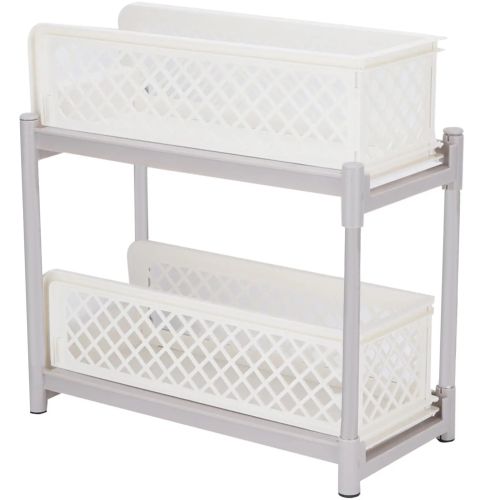 Універсальна стійка органайзер Portable 2 Tier Basket Drawers з висувними ящиками полицями для зберігання ємностей дрібниць полку підставка у ванну