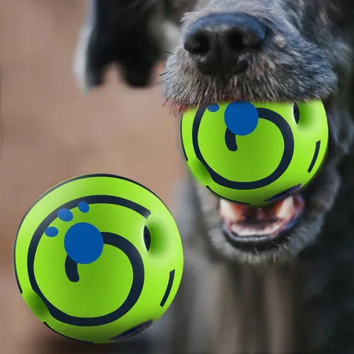 Хихикающий мяч для собак Wobble Wag Giggle Ball D-14, Интерактивная игрушка для игры с собакой игрушка-мяч звуковой из термопластичной резины