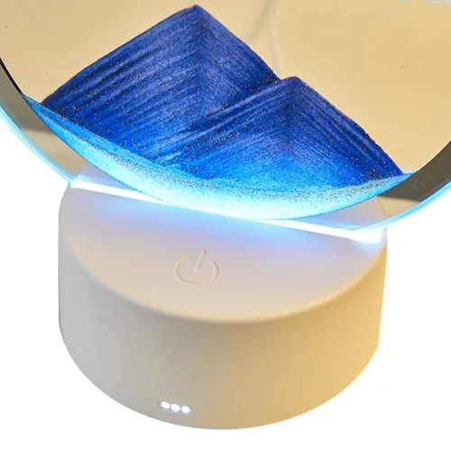 Настільна світлодіодна лампа нічник RGB пісочні гори 3D Sandscape з LED підсвічуванням 7 режимів і підставкою, рухомі годинник з сипучим піском