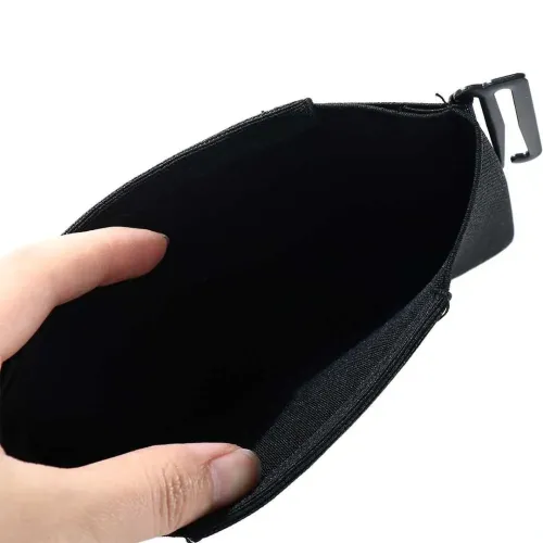 Поясна сумка бананка Mini Belt Bag ISKYBOB 7452 для документів і телефону без застібки, сумочка органайзер на пояс і ремінь чоловіків і жінок Чорна