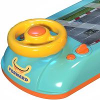 Настільна дитяча гра симулятор водіння Car Racing Adventure з кермом і іграшковими гонками імітація водіння 11 режимів від батарей Бірюзовий
