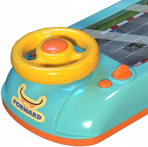Настільна дитяча гра симулятор водіння Car Racing Adventure з кермом і іграшковими гонками імітація водіння 11 режимів від батарей Бірюзовий