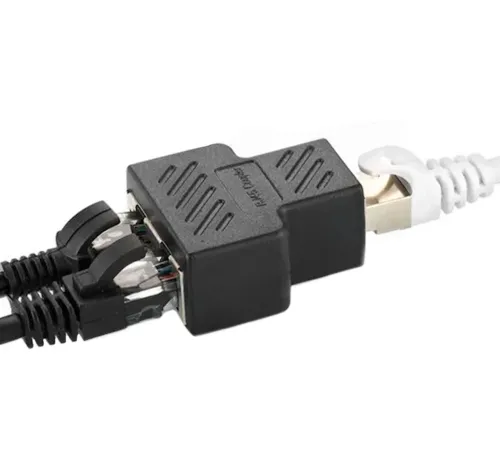 Одноканальний пасивний подвійний перехідник Подовжувач HDMI сигналу-2xRJ45 адаптер Voltronic по UTP кабелю по двом крученим парам до 30м 1080p Чорний