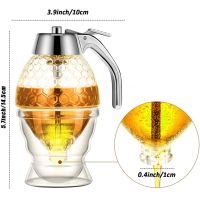 Диспенсер для меду Honey Dispenser ручний дозатор 200 мл, ємність колба для соусів, карамелі, варення, диспенсер-дозатор на підставці 10*15 см