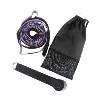 Подовжений нейлоновий пояс для йоги і розтяжки м'язів Yoga Stretch Band, еластичний тяговий ремінь для тренувань 12 петель для різного навантаження