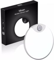 Настенный светодиодный светильник Sanso LED 15W-NW-SE с датчиком движения, потолочный аккумуляторный круглый фонарь BT001 4000K IP44 на стену Белый