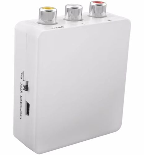 Активний конвертер перехідник HDMI на AV RCA AV P42 тюльпан зі звуком і зовнішнім живленням, Універсальний адаптер HDMI-AV Converter Mini 1080P Білий