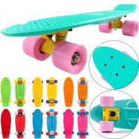 Детский городской мини скейт Пенни Борд Penny My Go Fish Skateboards Mint 22", Скейтборд MS-0848 со светящимися колесами для детей и подростков