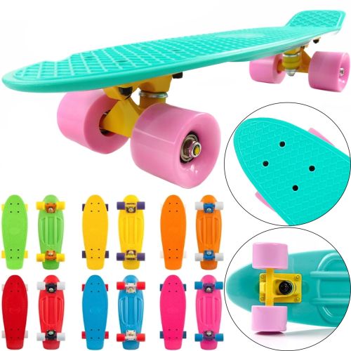 Детский городской мини скейт Пенни Борд Penny My Go Fish Skateboards Mint 22", Скейтборд MS-0848 со светящимися колесами для детей и подростков