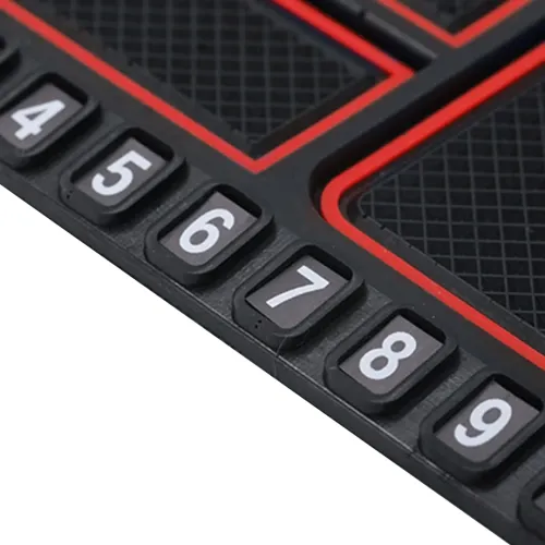 Протиковзкий автомобільний килимок органайзер Scratch mat HA - 20 4в1 на приладову панель машини, Тримач підставка для телефону і карт Червоний
