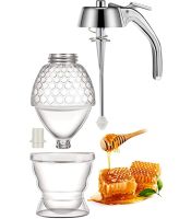 Диспенсер для меду Honey Dispenser ручний дозатор 200 мл, ємність колба для соусів, карамелі, варення, диспенсер-дозатор на підставці 10*15 см