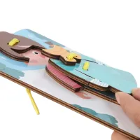 Развивающий конструктор Personages Threading Plate MZM15 38 деталей с изображением персонажей из дерева, Головоломка создания персонажа для детей