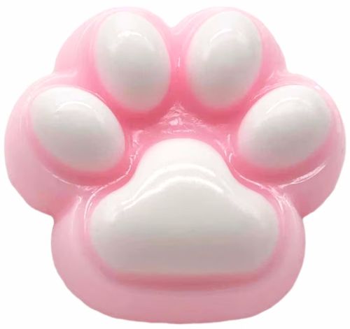Силіконова іграшка антистрес сквіш котяча лапка Squishy Toys з ворсинками для рук, Дитяча м'ялка лапа кота Моті Каваї з кульками 2410-4 для дітей