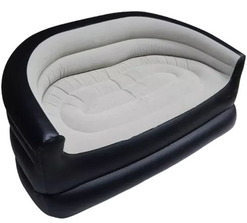 Надувний двомісний диван крісло Avenli 98139 Inflatable Sofa до 200 кг для відпочинку, Флокірований пуф ліжко XL-1134 138х87х71 см для дому