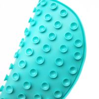 Силіконовий масажний килимок Чистюля Shower Foot Scrubber Mat LY-379 для спини і ніг на присосках, Настінна нековзна щітка для душу Бірюзовий