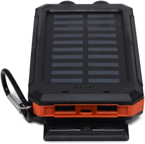 Портативний зарядний пристрій Power Bank Solar Charger QL-268 20000mAh протиударний повербанк з сонячною панеллю подвійний зарядкою USB ліхтариком