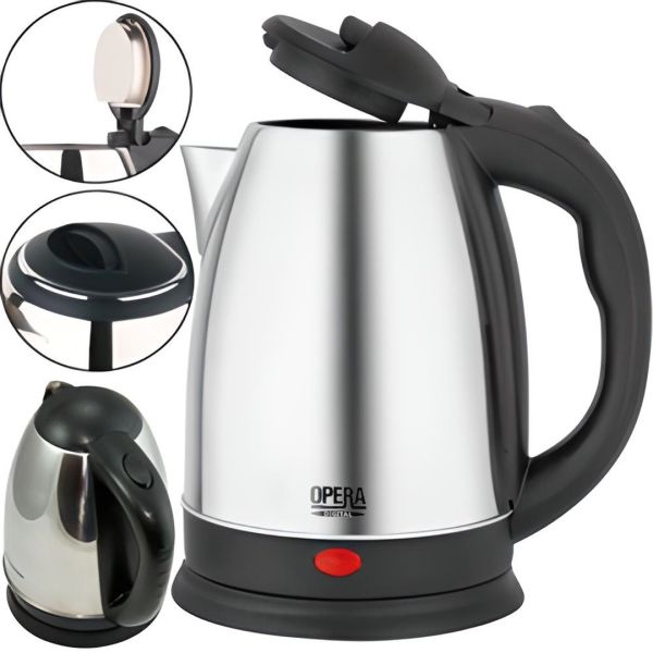 Електрочайник Electric kettle Opera HD-5001 на 2 літри 2000W, дисковий електричний чайник Опера HD5001 з нержавіючої сталі 2000Вт Сріблястий