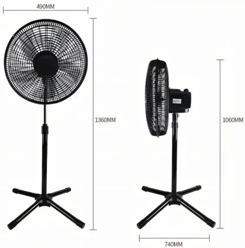 Підлоговий вентилятор Bitek BK-1881 120W 5 лопатей 46 см, Вентилятор Бітек 18" дюймів на телескопічній ніжці 106-136 см з поворотом від мережі