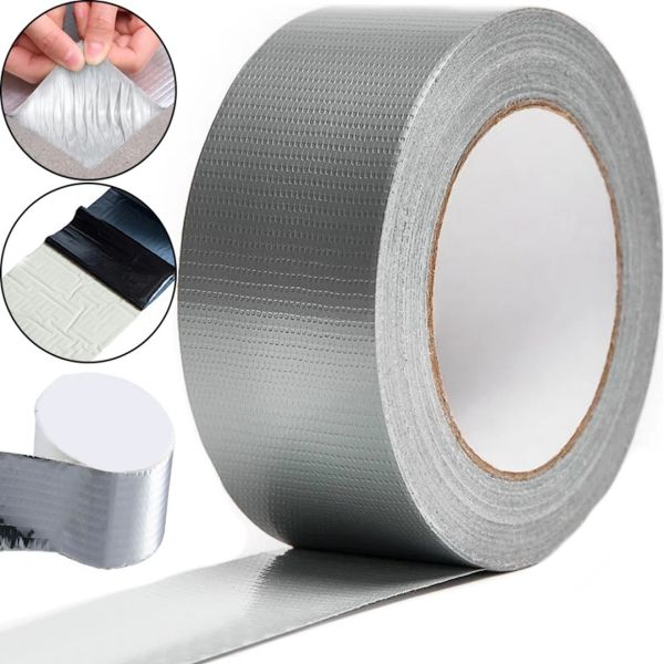 Надміцна клейка стрічка з алюмінієвим покриттям Butyl Self-Adhesive 1.2мм х 5см х 10м, Алюмінієва водостійка липка фольга скотч 10 м Срібляста