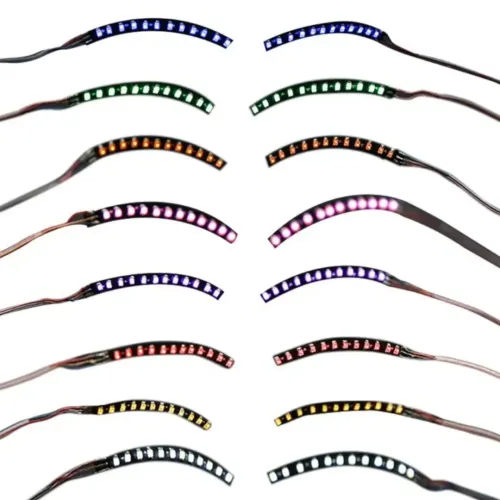 Накладні світлодіодні накладки для підсвічування вій LED RGB Lashes підсвічування очей, що світяться вії для фотосесії та вечірок від батарейки