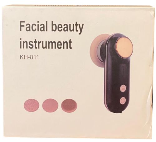 Силіконова очищувальна щітка масажер Beauty Instrument KH-811 з насадками для чищення обличчя, Силіконовий очищувач пор шкіри з функцією масажу